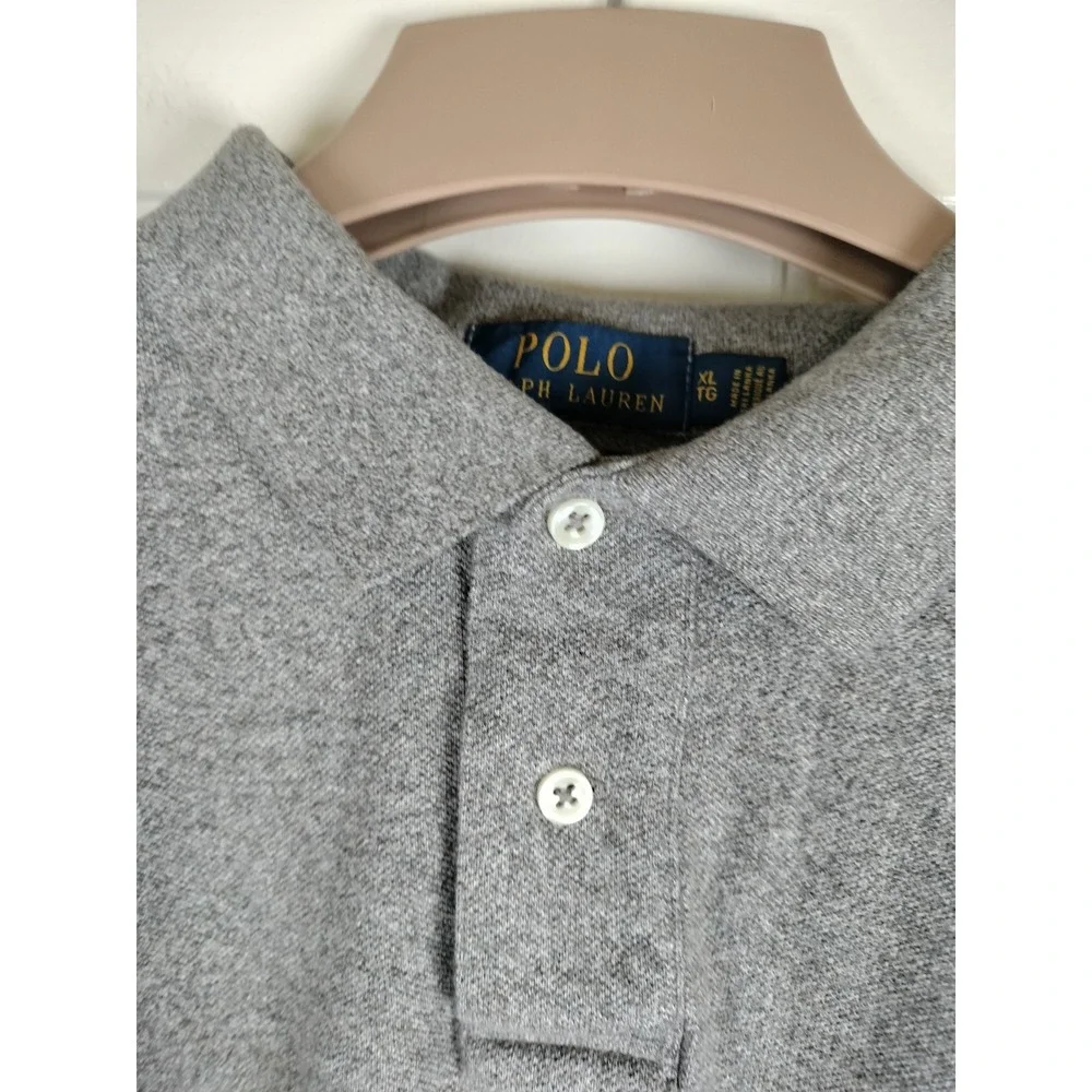 Polo Ralph Lauren Men's Custom Slim Fit Polo Shirt Gray Big Pony #3 Size XL